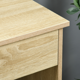 Computer Writing Desk with 5 Drawers & Lockable Drawer – Oak Home Office Desk with Open Shelf