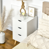 HOMCOM 3-Drawer Chest of Drawers with Wooden Legs & Groove Handles – Bedroom, Living Room & Hallway Storage