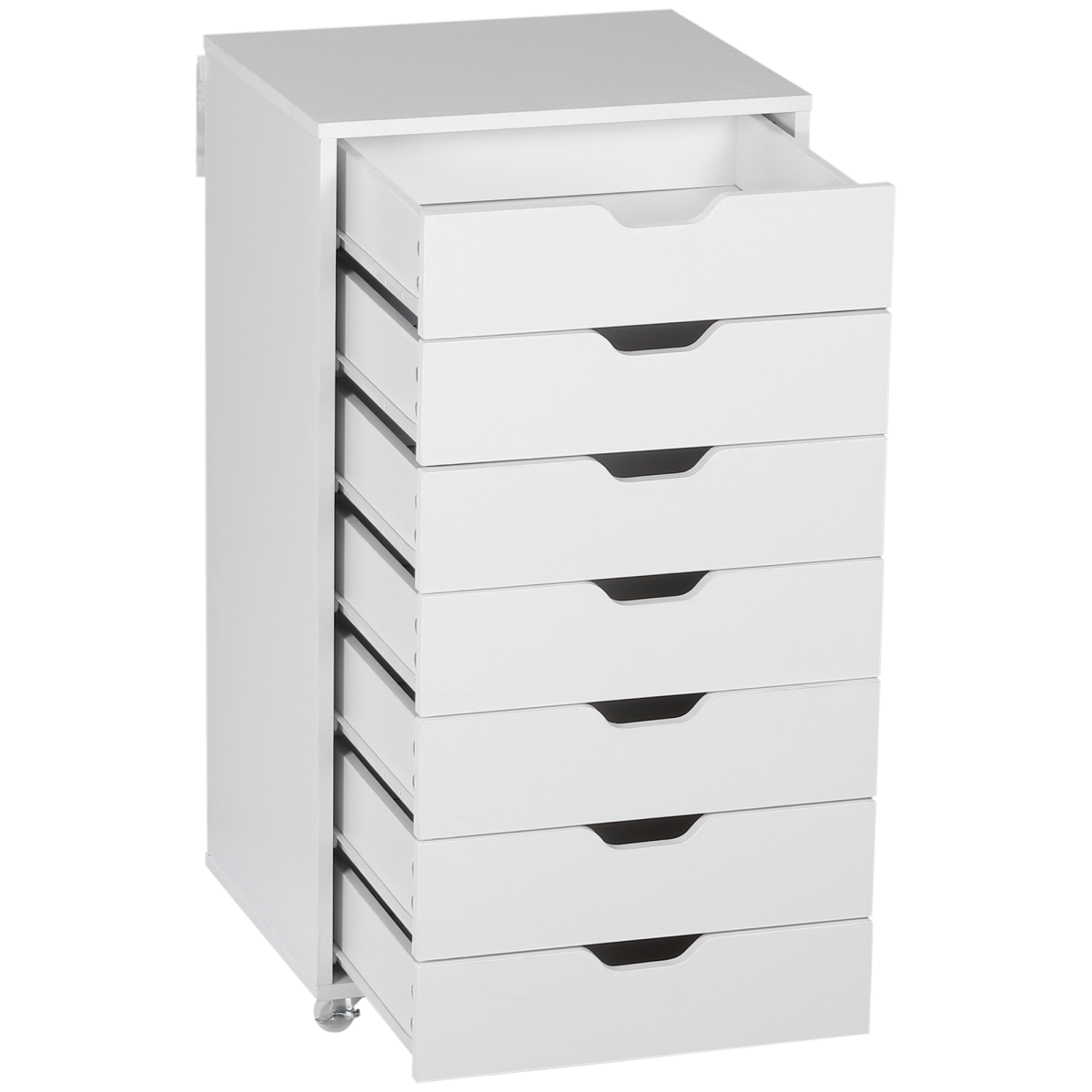 Vinsetto Mobile Filing Cabinet with 7 Drawers and Lockable Wheels – Office Storage, White