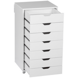 Vinsetto Mobile Filing Cabinet with 7 Drawers and Lockable Wheels – Office Storage, White
