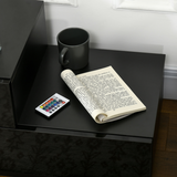 HOMCOM High Gloss Bedside Table with 2 Drawers and LED Light Remote – Modern Nightstand, Black