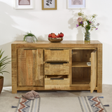 Surrey Solid Mango Wood Large Sideboard with 2 Doors & 3 Drawers – Eco-Sourced Living & Dining Storage