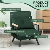 HOMCOM chair bed dimensions diagram