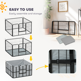 PawHut Dog Whelping Box with Washable Pee Pad, Windproof Oxford Cloth & Door – Convertible Puppy Playpen, Black