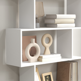 HOMCOM 6-Tier Asymmetrical Shelving Unit with Anti-Toppling Design – Display and Storage, White