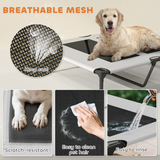 Elevated Dog Bed with Removable Three-Sided Canopy & Storage Bag – Breathable Pet House for Medium to Large Dogs