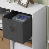 HOMCOM Freestanding 6 Cube Storage Bookcase with 3 Fabric Drawers – Bedroom, Dining Room, Office, White