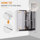 HOMCOM Wall-Mounted Bathroom Mirror Cabinet with Glass Door, 2 Storage Levels – Contemporary Design