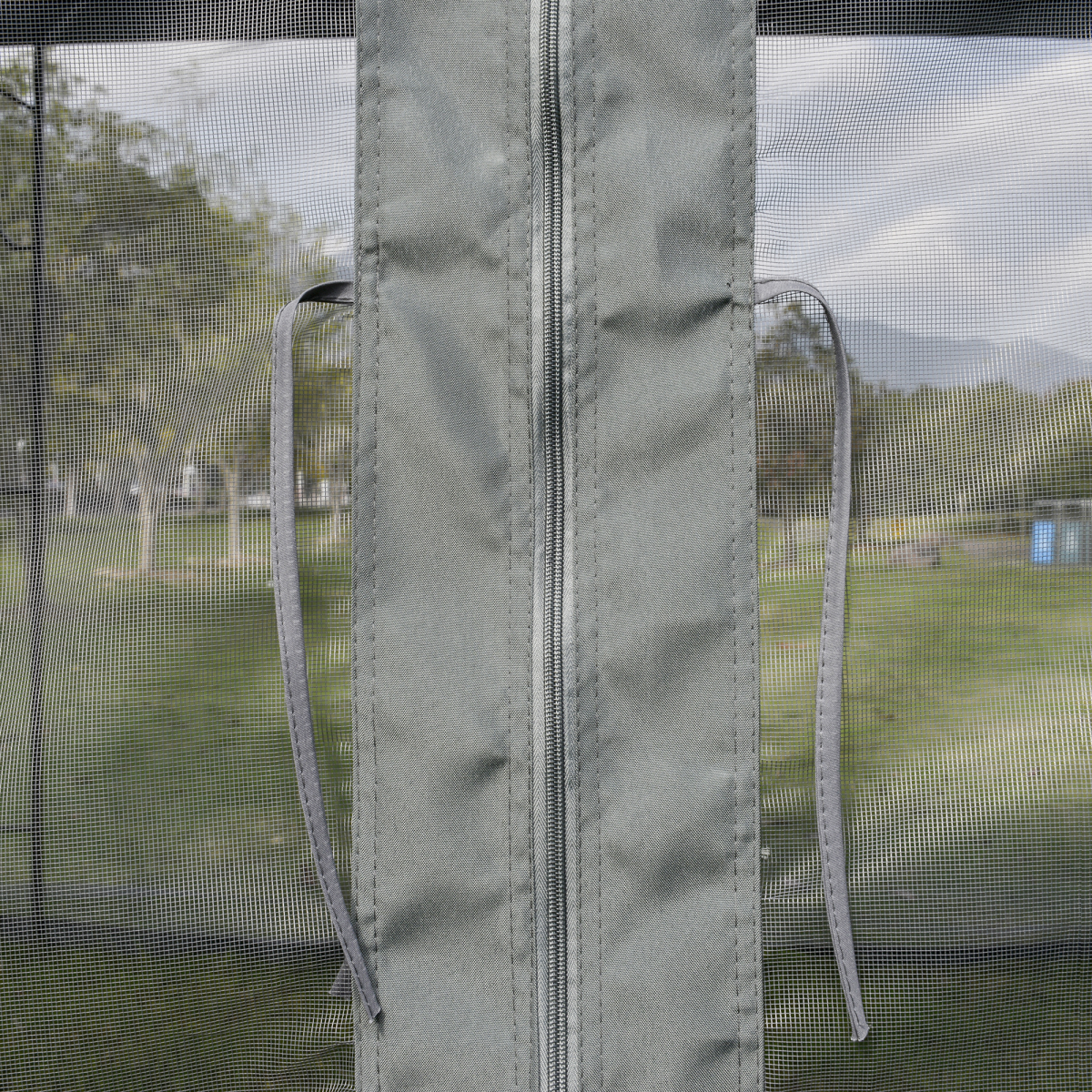 Outsunny 3 x 3m Double-Top Garden Gazebo with Four Curtains & Insect Netting – Steel Frame Party Shelter, Grey