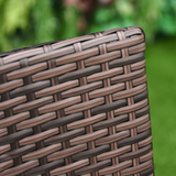 Outsunny Set of 4 PE Rattan Garden Armchairs with 5cm Padded Cushions – Outdoor Patio Seating, Mixed Brown