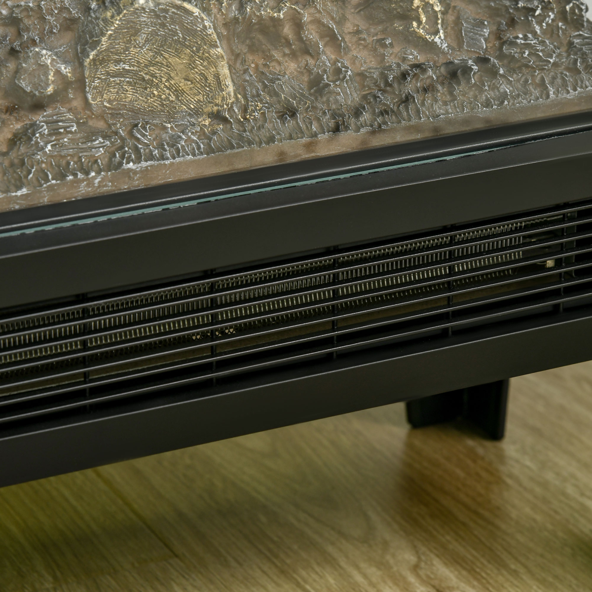 HOMCOM Electric Fireplace Heater with Quiet LED Flame Effect, 1000W/2000W and Overheat Protection
