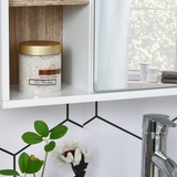 HOMCOM Wall Mounted Bathroom Cabinet with Mirrored Door and Adjustable Shelf – Space-Saving Storage