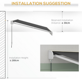 Outsunny 4 x 3m Electric Retractable Awning with Remote Control and Cassette – Patio Shade, Grey