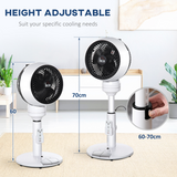 HOMCOM Air Circulator Fan with 3 Speeds, 3 Modes, Oscillation & Tilt – Height Adjustable, Black/White