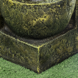 Outsunny 4-Tier Stone-Look Garden Water Fountain with Pump & Adjustable Flow – Cascading Resin Water Feature