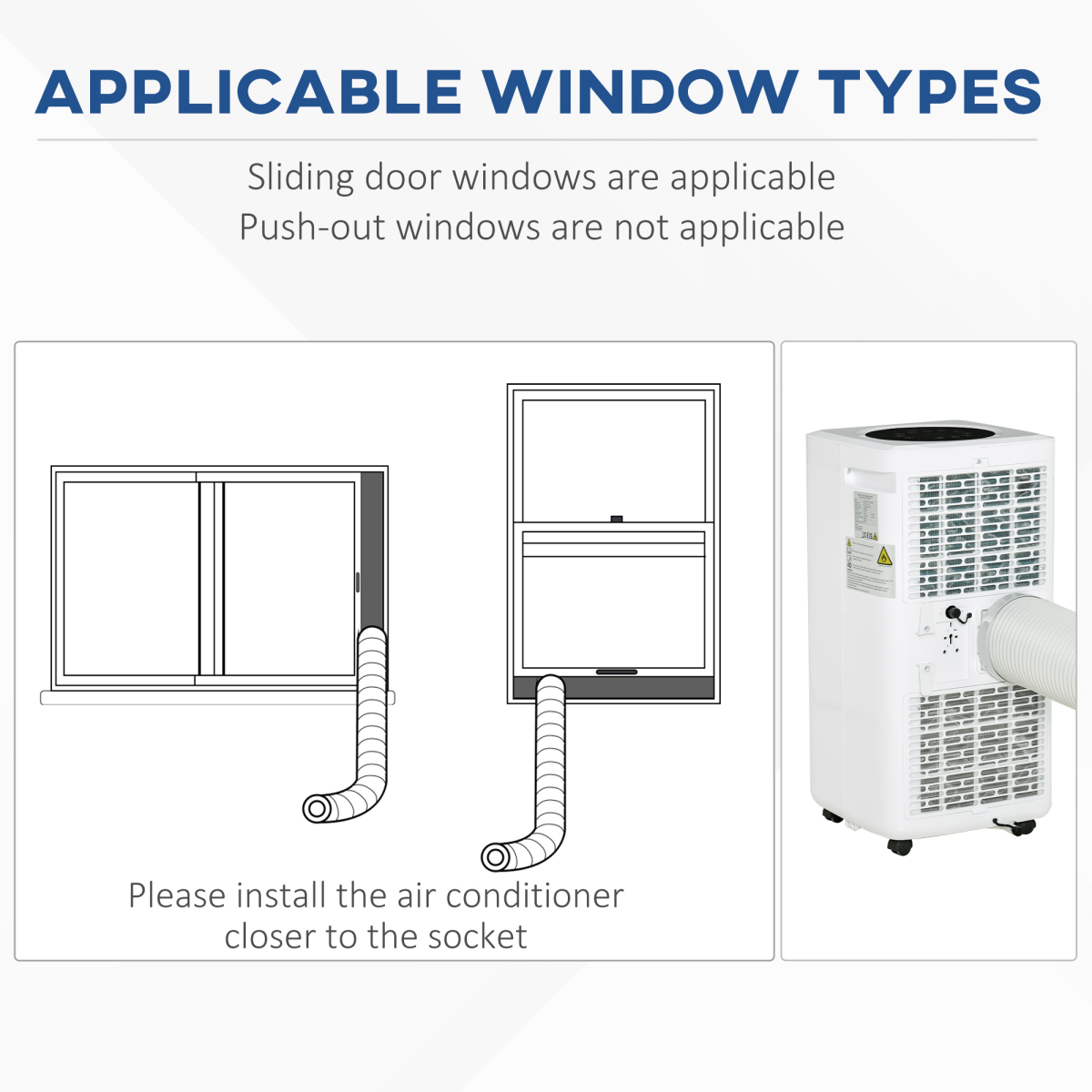HOMCOM 10000 BTU Portable Air Conditioner with Remote, 4 Modes & 24H Timer – Bedroom & Office Cooling