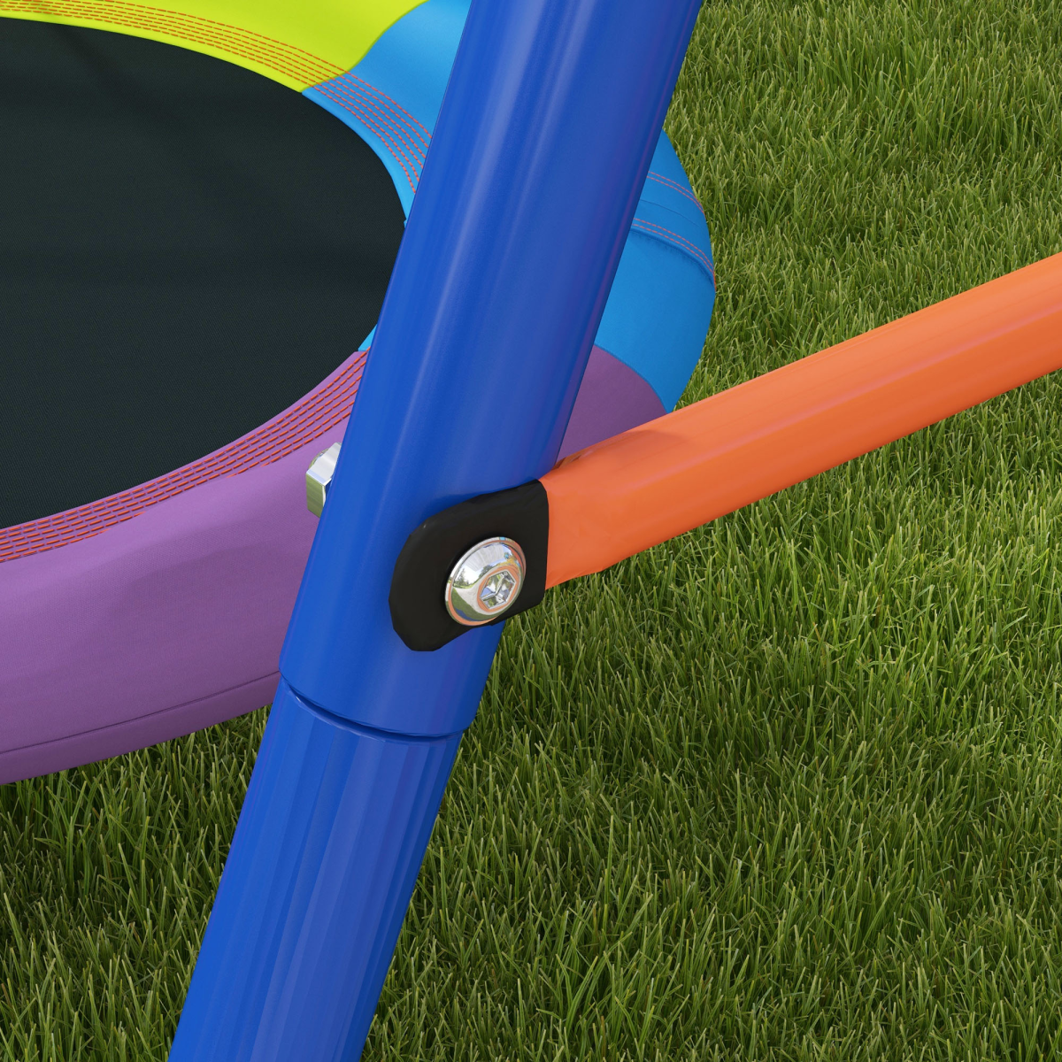Outsunny Kids Swing Nest Seat with A-Frame Metal Structure – Outdoor Garden Swing for Two, Multicoloured