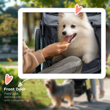 PawHut 3 Wheel Foldable Pet Stroller with Canopy & Mesh Windows – Dog Pram for Small Dogs, Grey