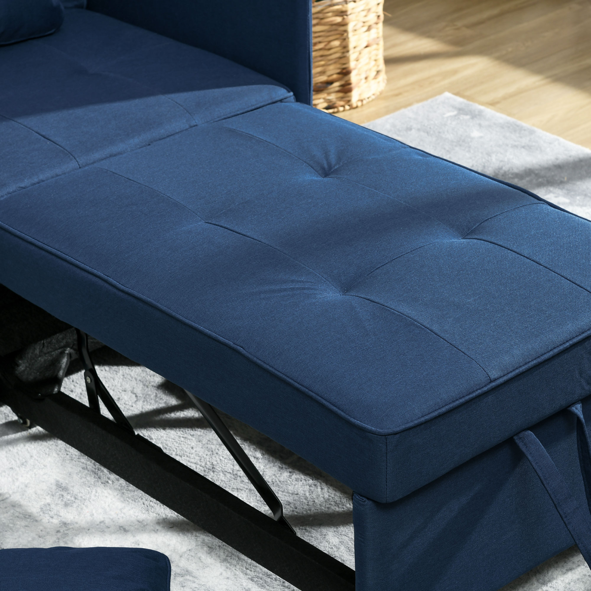 HOMCOM folding sofa bed chair, side view