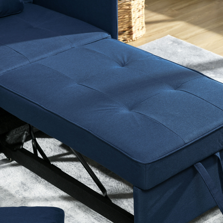 HOMCOM folding sofa bed chair, side view