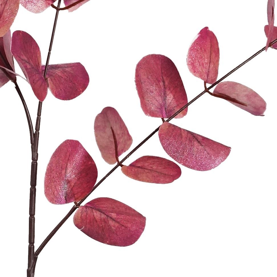 Leaf Pink Eucalyptus Artificial Foliage Stem with Silk Leaves and Wired Stem – 80cm Home Decor