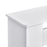 HOMCOM White Slatted MDF Radiator Cover with Top Shelf – 152cm Modern Heater Cabinet
