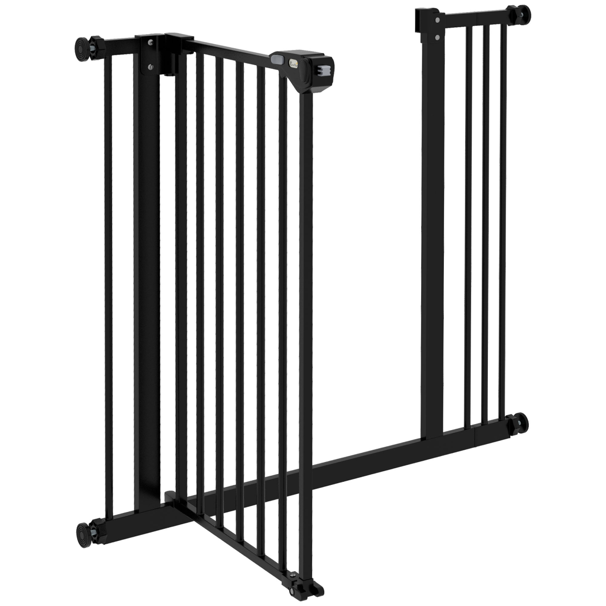 PawHut Adjustable Safety Gate with 1 Extension and 4 Screws – Pet Gate for Doors and Stairs, Black