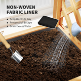 Outsunny Wooden Raised Garden Bed with Side & Arch Trellises, Drainage Holes & Fabric Liner – Fir Wood