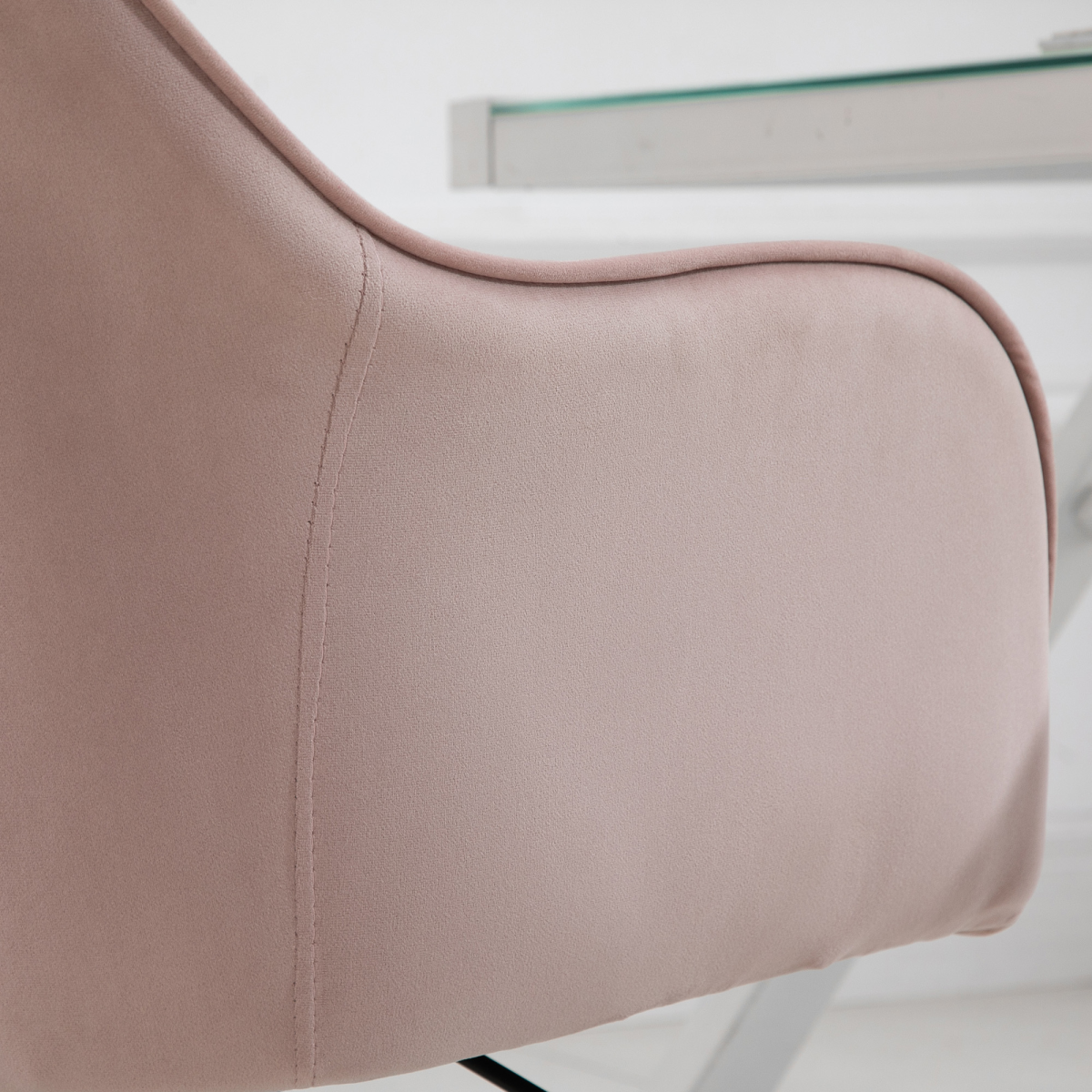 Vinsetto Velvet-Feel Office Chair with Rechargeable Massage Lumbar Pillow – Tub Back Swivel Desk Chair