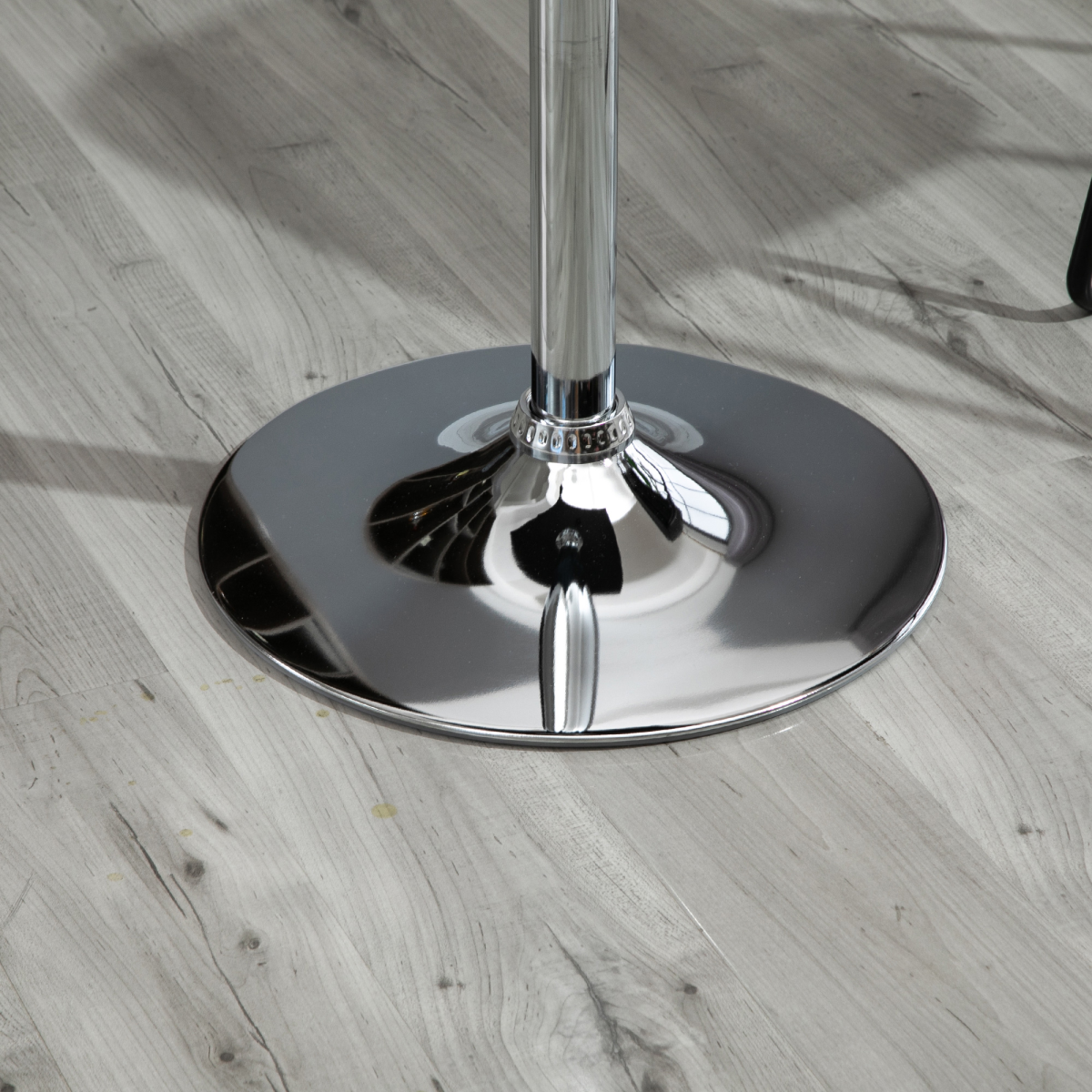 HOMCOM Adjustable Counter Bar Table with Rotating Top and Steel Frame – Home Dining, Black and Silver