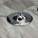 HOMCOM Adjustable Counter Bar Table with Rotating Top and Steel Frame – Home Dining, Black and Silver