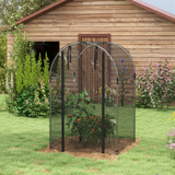 Outsunny Fruit Cage Plant Protection Tent with Zipped Door and Tear-Resistant Mesh, 1.2 x 1.2 x 1.9m, Black