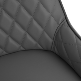 HOMCOM Quilted PU Leather Dining Chairs with Padded Seat & Metal Legs – Set of 2 Kitchen Chairs, Grey