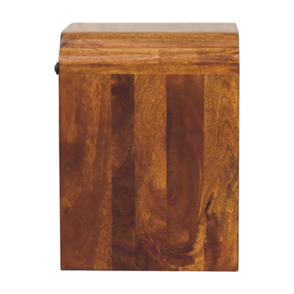 Artisan Furniture Solid Wood Newton Mini Chestnut Nightstand with Drawer & Open Shelf – Scalloped Bedside