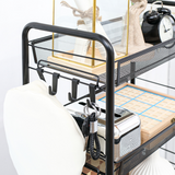 HOMCOM 5 Tier Utility Rolling Cart with Removable Mesh Baskets and Lockable Wheels – Storage Trolley, Black