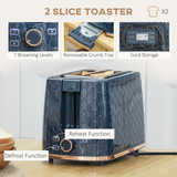 Honeycomb 1.7L Fast Boil Kettle & 2-Slice Toaster Set – Matching Breakfast Set with 7 Browning Settings