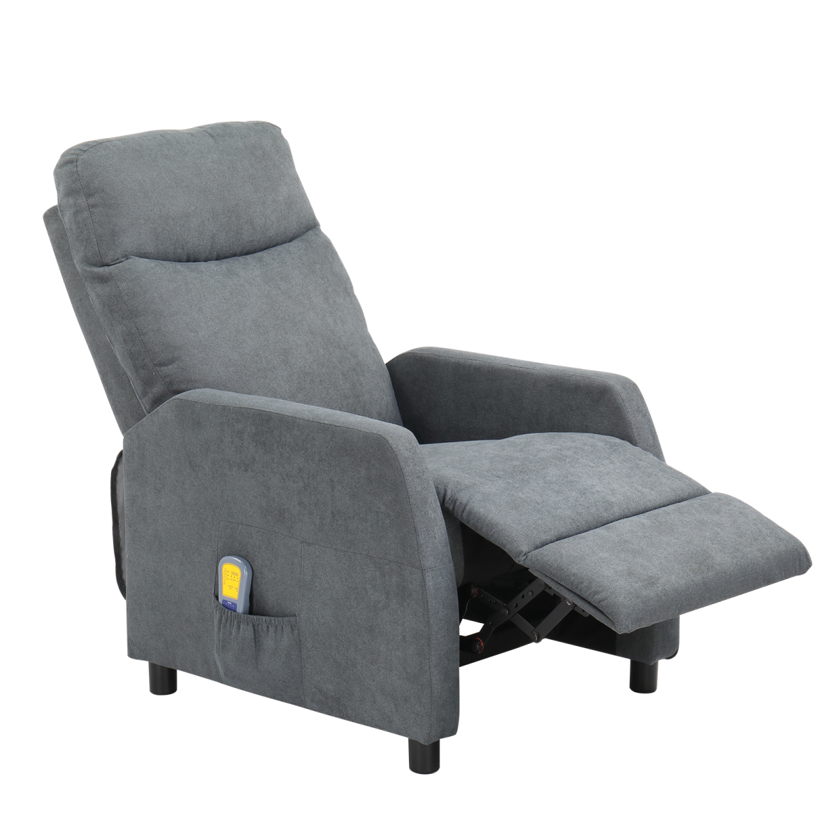 Electric Massage Recliner Chair with 6-Point Vibration & Heat – Home Lounge TV Chair, Light Grey Fabric