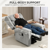 Electric Riser Recliner Chair with Remote Control, USB Port & Side Pockets – Velvet-Feel Power Lift Armchair, Grey
