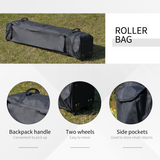 Outsunny 3.6x3m Foldable Pop-Up Party Canopy with Steel Frame, Mesh Sidewalls & Roller Bag