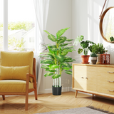 HOMCOM Artificial Evergreen Tree Fake Plant in Pot Indoor Outdoor Decor