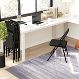 HOMCOM Set of 4 Padded Folding Chairs with Cushioned Seats & Steel Frame – Space-Saving Seating, Black