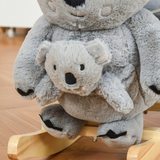 HOMCOM Plush Ride-On Rocking Koala with Sounds & Gloved Doll – Toddler Rocker with Seatbelt, 18-36 Months