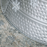 HOMCOM 66cm Christmas Tree Collar with Hollow Snowflake Patterns – Steel Tree Skirt Alternative, Silver