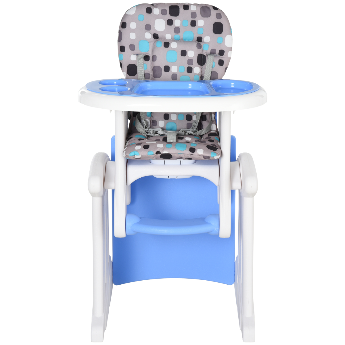 HOMCOM 3-in-1 Convertible Baby High Chair with Removable Tray & Five-Point Harness – Rocker and Booster Seat, Blue