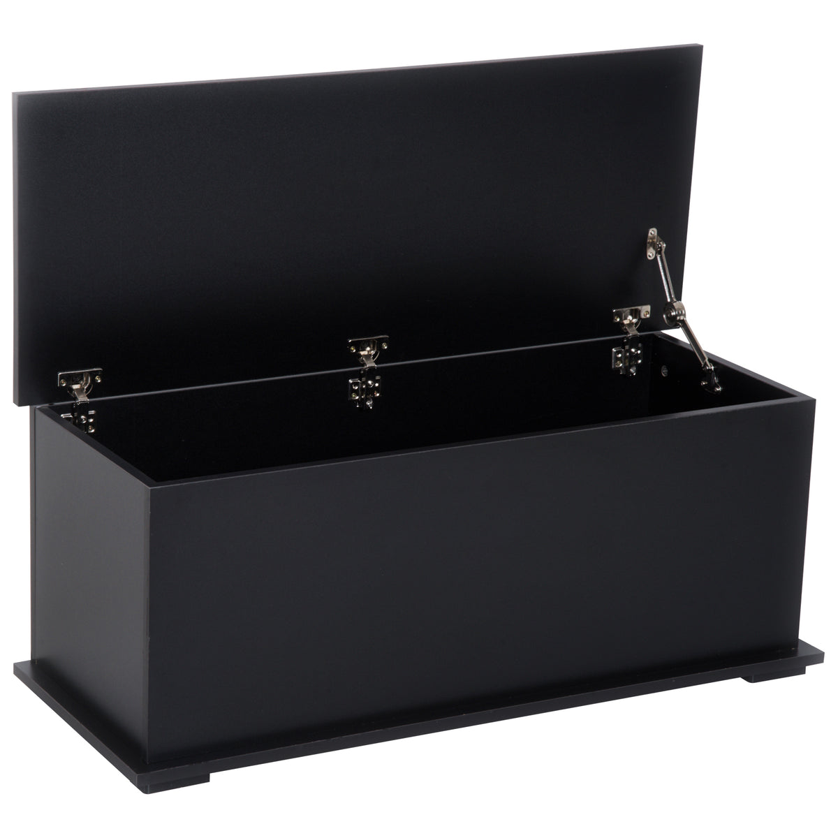 HOMCOM black ottoman storage chest with lid