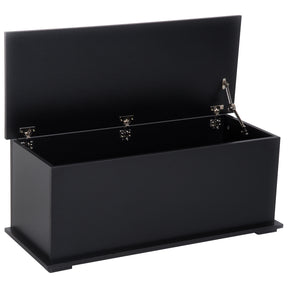 HOMCOM black ottoman storage chest with lid