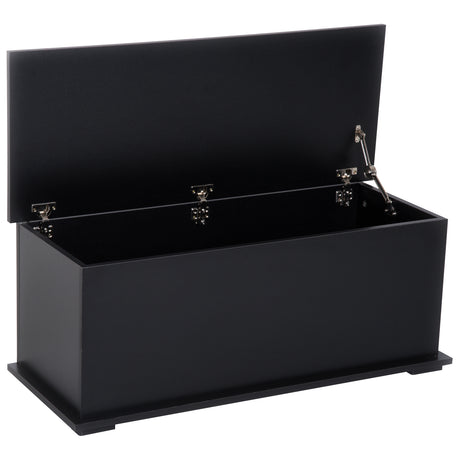 HOMCOM black ottoman storage chest with lid