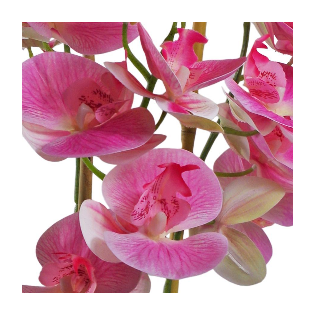 70cm Artificial Orchid Light Pink with Black Ceramic Planter