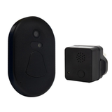 Aquarius Wireless WiFi Smart Video Doorbell with Night Vision & Two-Way Audio – Anti-Theft Alarm, Black