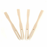 ECO Connection Pack of 50 Disposable Natural Bamboo Skewer Forks – Double Prong Party & Buffet Food Picks